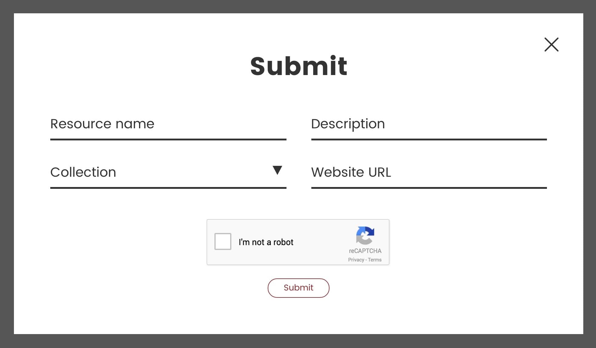 User submission form.
