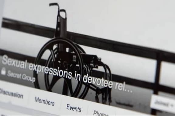 Screenshot of Facebook secret group for disability devotees from a BBC documentary.