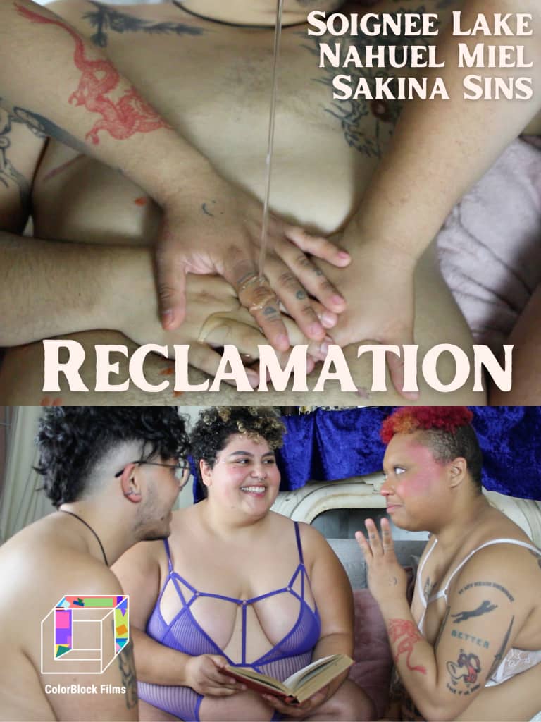 Reclamation features disabled porn performers Soignee Lake, Nahuel Miel, and Sakina Sins.